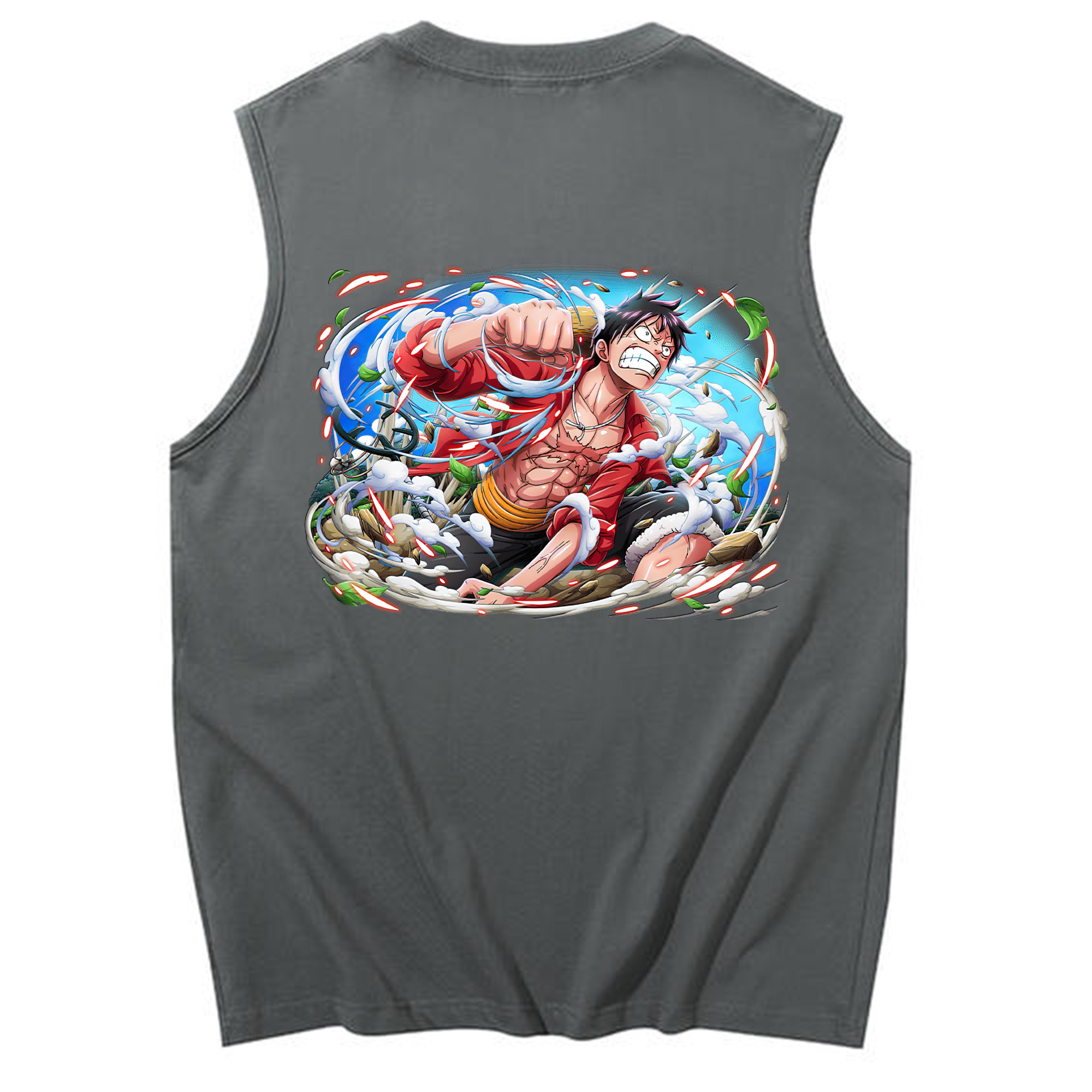 ワンピース モンキー・D・ルフィ ONE PIECE Monkey D. Luffy コットン100％タンクトップ（背面プリント）